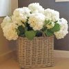 White Basket With Hydrangeas Diamond Paintings