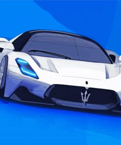 White MC20 Maserati Diamond Paintings