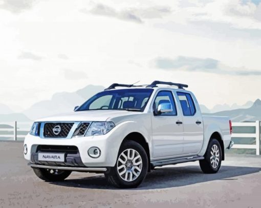 White Nissan Navara D40 Diamond Paintings