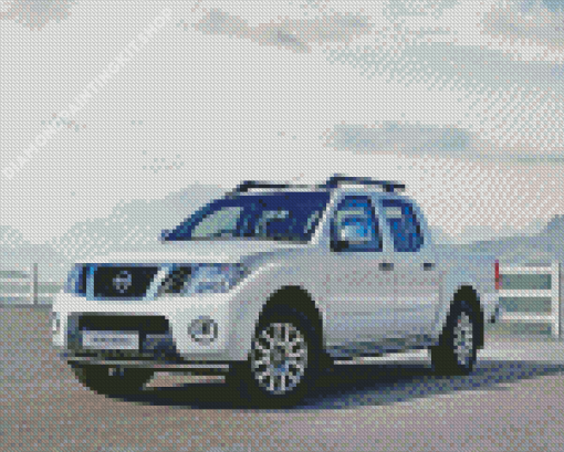 White Nissan Navara D40 Diamond Paintings