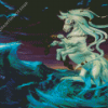 White Sleipnir Horse In Sea Diamond Painting