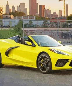 Yellow Corvette Stingray Diamond Painting