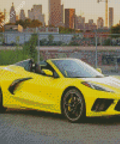 Yellow Corvette Stingray Diamond Painting