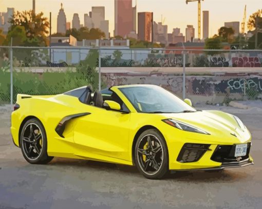 Yellow Corvette Stingray Diamond Painting