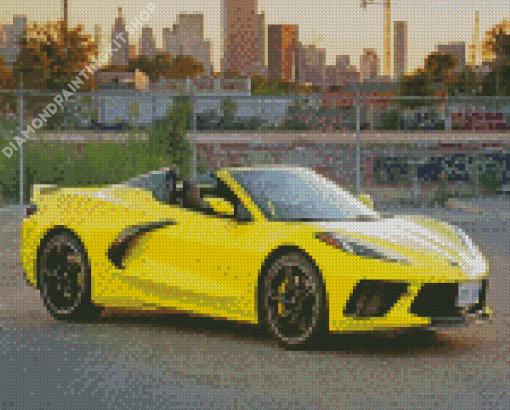 Yellow Corvette Stingray Diamond Painting