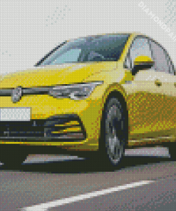 Yellow Vw Golf Diamond Paintings