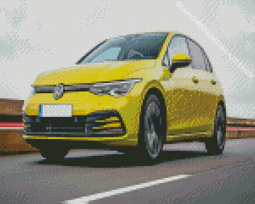 Yellow Vw Golf Diamond Paintings