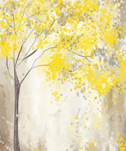 Yellow And Gray Tree Diamond Painting