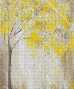 Yellow And Gray Tree Diamond Painting