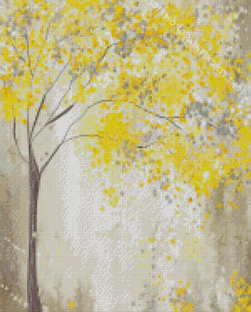 Yellow And Gray Tree Diamond Painting