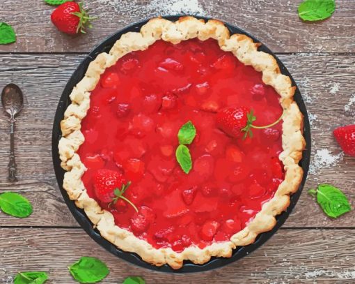 Yummy Strawberry Pie Diamond Painting