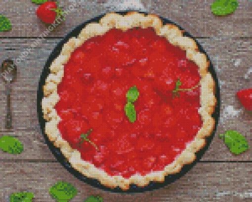 Yummy Strawberry Pie Diamond Painting