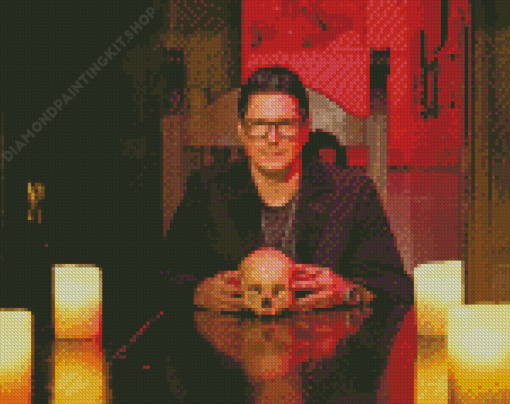 Zak Bagans With Skull Diamond Painting