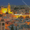 Bethlehem Palestine Buildings At Night Diamond Painting