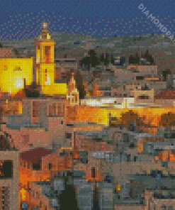 Bethlehem Palestine Buildings At Night Diamond Painting