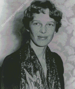 Black And White Amelia Earhart Diamond Painting