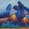 Black Cockatoos Birds Diamond Painting