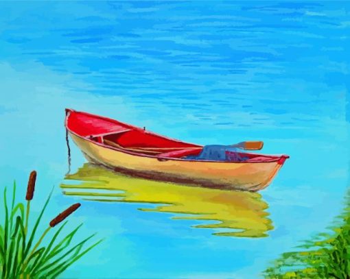 Boat On The Lake Diamond Painting