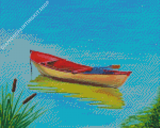 Boat On The Lake Diamond Painting