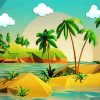 Coconut Tree Diamond Painting