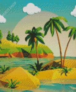 Coconut Tree Diamond Painting