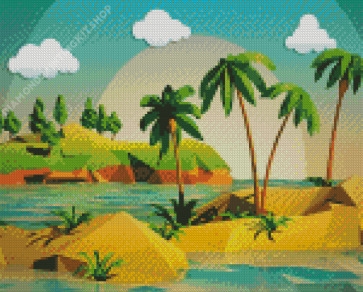 Coconut Tree Diamond Painting