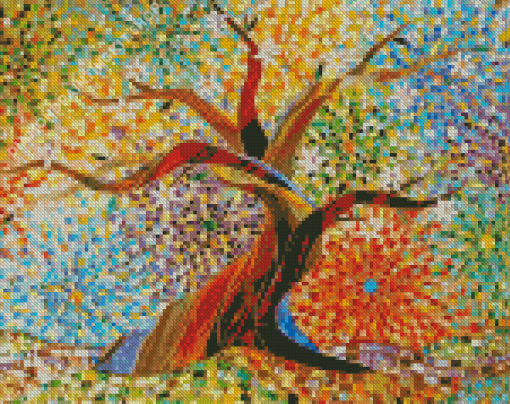 Colorful Mosaic Tree Diamond Painting