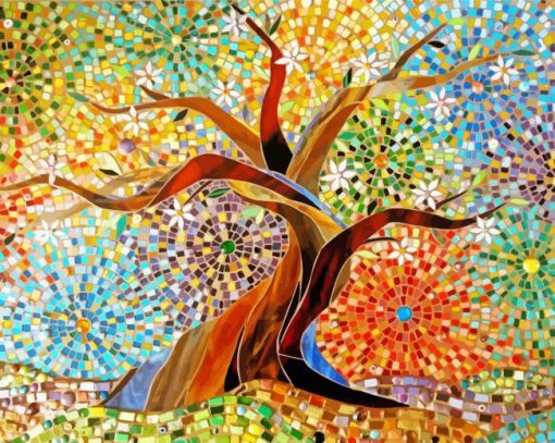 Colorful Mosaic Tree Diamond Painting