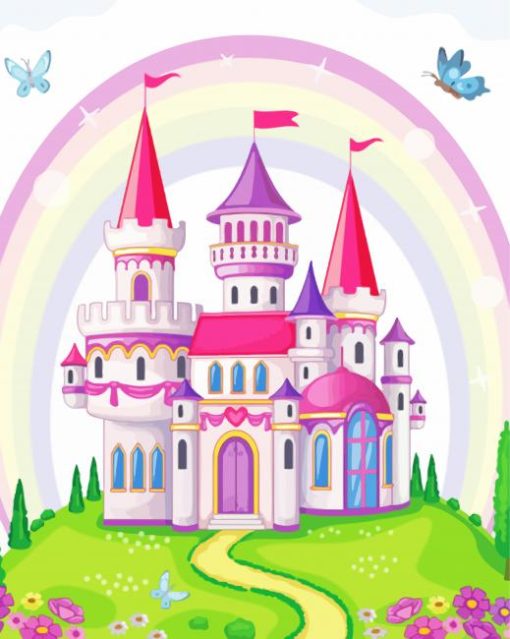 Disney Rainbow Castle Diamond Painting