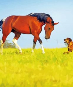 Dogs And Horses Diamond Painting