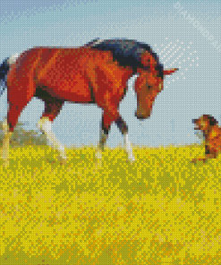 Dogs And Horses Diamond Painting