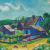 Farmhouses In The Morning By Max Pechstein Diamond Painting