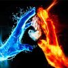 Fire And Ice Hands Diamond Painting