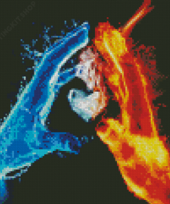 Fire And Ice Hands Diamond Painting