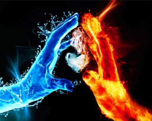 Fire And Ice Hands Diamond Painting