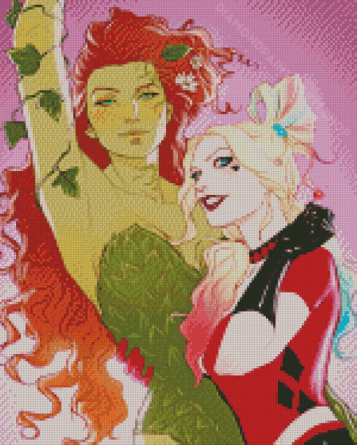 Harley Quinn And Poison Ivy Superheroes Diamond Painting