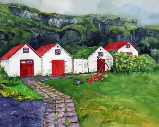 Iceland Farmhouse Diamond Painting