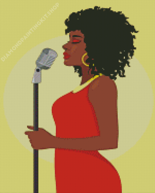 Black Girl Singing Diamond Painting