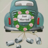 Just Married Car Wedding Diamond Painting