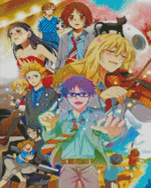 Your Lie In April Manga Serie Characters Diamond Painting