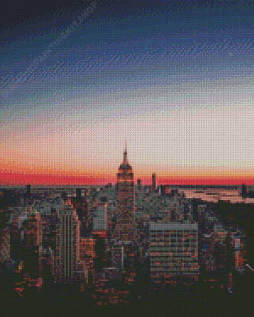 New York Night Sunset Diamond Painting