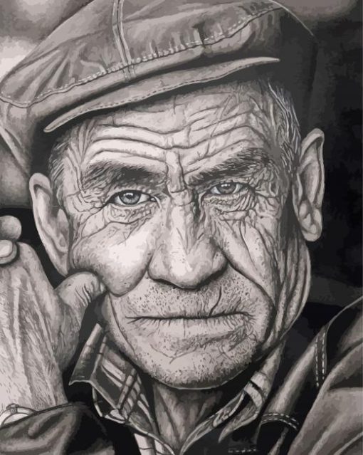 Old Man Face Diamond Painting