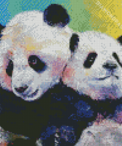 Panda Couple Hugging Diamond Painting