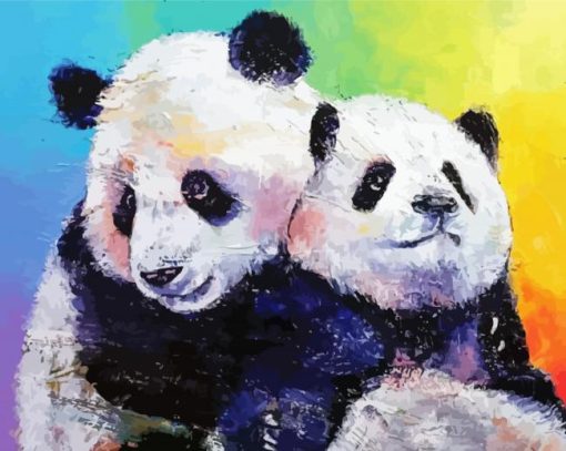 Panda Couple Hugging Diamond Painting