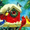 Snow Christmas Birdhouse Diamond Painting