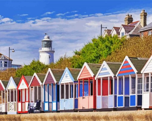 Southwold Huts Diamond Painting