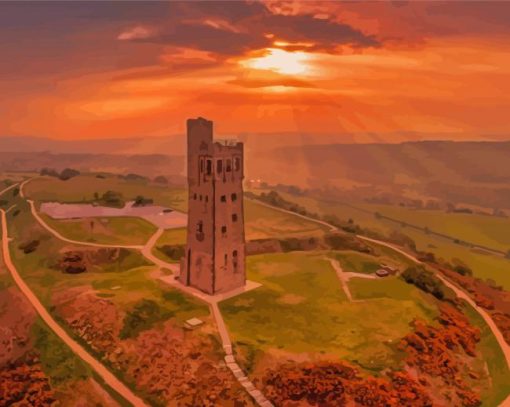 Sunset At Castle Hill Huddersfield Diamond Painting