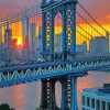 Sunset At Manhattan Bridge Diamond Painting