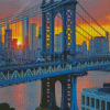 Sunset At Manhattan Bridge Diamond Painting