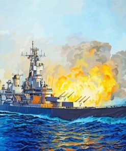 USS Iowa Battleship Art Diamond Painting